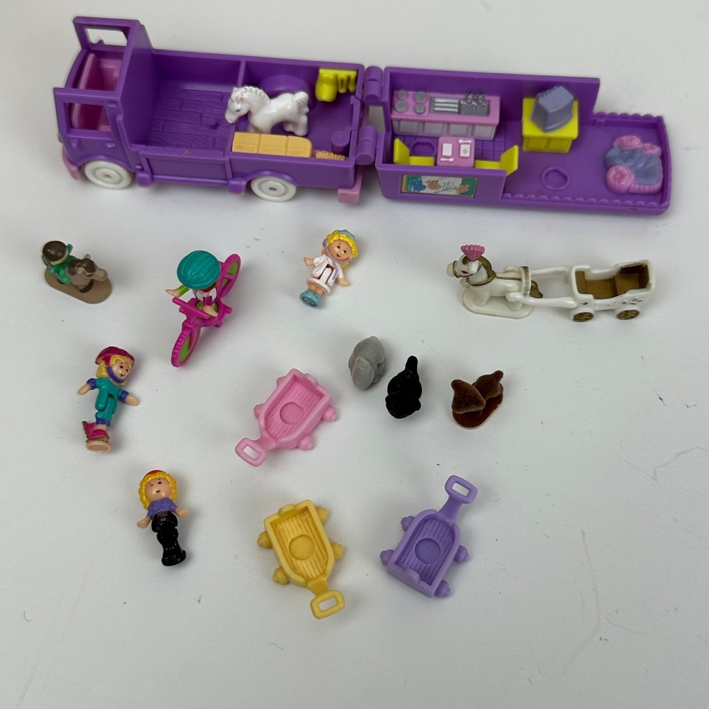Vintage Polly Pocket Bluebird Toys 80-90s Stable on the go Lot Figures on the go